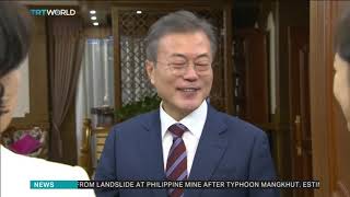 President Moon Jaein arrives in Pyongyang [upl. by Abdu]