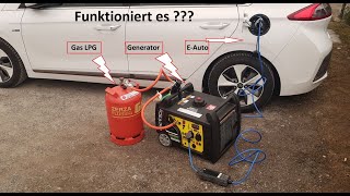 EAuto Laden mit Notstrom und Verbrauchstest des Champion DualFuel LPGBenzin 3500E für Blackout [upl. by Birmingham938]