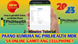 PAANO KUMUHA NG PHILHEALTH MDR ONLINE 2023 GAMIT ANG CELLPHONE  HOW TO GET MDR ONLINE USING MOBILE [upl. by Cummins]