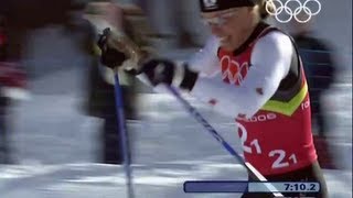 Incredible Sportsmanship In The Cross Country Skiing  Torino 2006 Winter Olympics [upl. by Drofub]