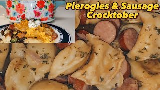 Pierogies amp Sausage Crockpot RecipeCrocktoberVlogtober crockpotcooking crocktober vlogtober2023 [upl. by Slaohcin]