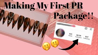 Making My First PR Package  Press On Nail Tutorial  Tortoise Shell Nails [upl. by Hoopes]