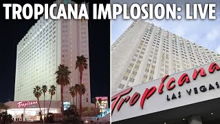 LIVE Watch as Tropicana Las Vegas casino demolished in implosion [upl. by Bricker59]