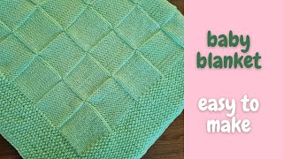 Knit a Baby Blanket  Easy to make  Follow Each Step [upl. by Aihsenor372]