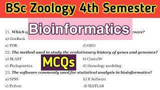 Bioinformatics MCQ  Unit 7 VII  4th Semester  BSc 2nd Year Zoology [upl. by Selene]