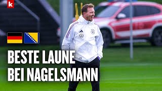 Nagelsmann sorgt auf PK für Lacher quotWir hatten hier mal einen Wechselfehlerquot  DFBElf [upl. by Alket]