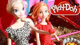 Barbie Tent Camping toy review with Disney Frozen Anna [upl. by Verene]