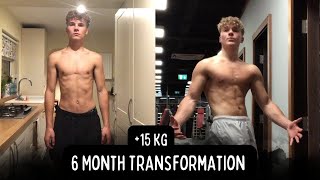 INSANE 6 month Skinny to Muscular body transformation 62kg77kg 15kg motivational [upl. by Annwahs]