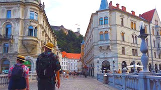 Ljubljana City Center in Summer Vibes Slovenia  4K Virtual Walk [upl. by Hedley190]