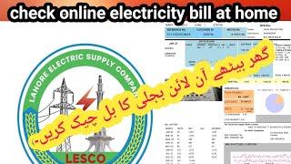 how to check online wapda bill  lesco billelectricity bill duplicate bill Adilbadshaaa [upl. by Enilrem]