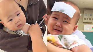 Cute Twins React Differently After Getting An Injectioncutebabyfunnyvideossmile [upl. by Sulihpoeht]