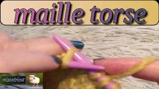 TRICOT Faire une MAILLE TORSE à lendroit et à lenvers 🐑 [upl. by Ramunni]