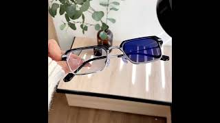 Mens rectangular browline glasses sunglasses glasses [upl. by Berkie]