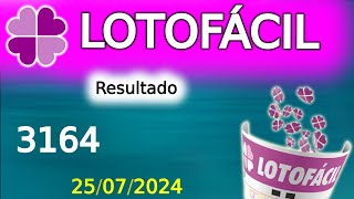 Resultado LOTOFÁCIL 3164  lotofacil conc 3164 de HOJE 2507 [upl. by Yauqaj]