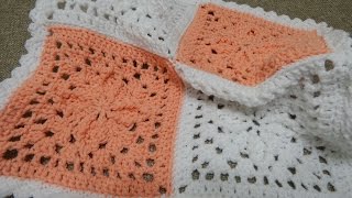 Colcha Crochet en Cuadro para Bebé [upl. by Nytsirc]