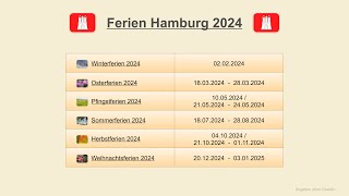 Ferien Hamburg 2024 [upl. by Kcirtemed41]