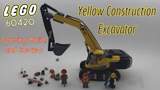 LEGO City 60420 Yellow Construction Excavator Opening Build and Review [upl. by Daryn807]