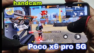 POCO X6 pro 5G  Mobile phone free fire max  handcam gameplay test 6 days [upl. by Asilrac300]