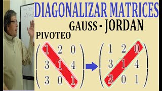 CÓMO DIAGONALIZAR MATRICES Pivoteo de matrices por GaussJordan explicación y ejercicios [upl. by Wedurn]