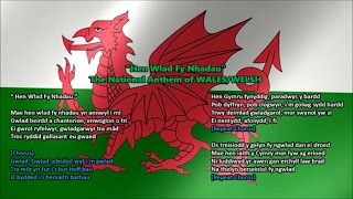 Wales National Anthem quotHen Wlad Fy Nhadauquot with music vocal and lyrics Welsh wEnglish Translation [upl. by Tipton]