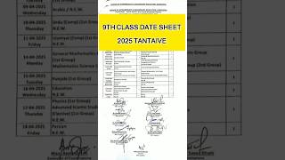 9th class date sheet 2025 punjabboard [upl. by Erdda]