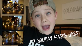 DIY HOLIDAY MASON JARS  JAKE WARDEN [upl. by Yehudit]