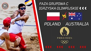 BEACH VOLLEYBALL OLYMPICS PARIS 2024 POLAND VS AUSTRALIA BRYLLOSIAK VS HODGESSCHUBERT [upl. by Darken]