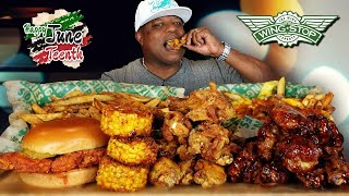 Wingstop Feast Mukbang 먹방 [upl. by Arocet]