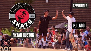 PJ Ladd vs Nyjah Huston GAME OF SKATE SEMIFINALS  World of X Games [upl. by Ynnavoig]