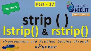 17 olevel ALevel Chapter6 function strip lstrip rstrip on string in hindi with example [upl. by Hemingway]