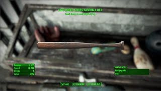 Fallout 4 2076 World Series Baseball Bat Rare Legendary Weapon Location [upl. by Dracir]