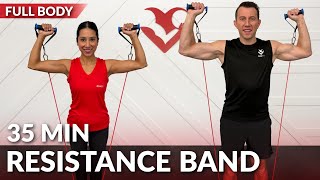 35 Min Full Body Resistance Band Workout for Weight Loss amp Strength at Home for Beginners thru INTMD [upl. by Redyr]