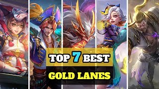 Top 7 Best Gold Laners For Carrying In Solo Rank  Mobile Legends [upl. by Lynnett]