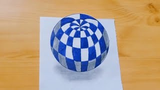 easy 3d sphere drawing  illustration trick art [upl. by Eba699]