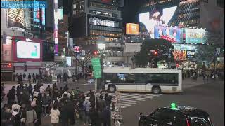 Shibuya City Scramble Crossing Live Camera 1162024 1023 PM  1051 PM Night [upl. by Wyndham]