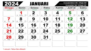 KALENDER TAHUN 2024 LENGKAP DENGAN LIBUR NASIONAL [upl. by Ademordna]