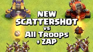 Who is The Scattershot killer New Level 5 vs Max Troops Comparison with Lv 4  Clash of Clans [upl. by Suolekcin]