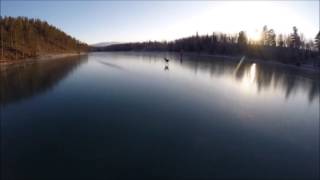 Iceskating on seethough ice in Blanktjärn Swedish mountains [upl. by Ioved683]