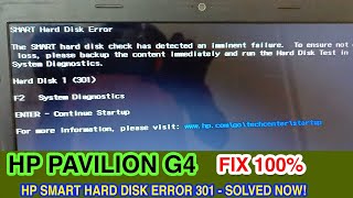 How to fix Hard Disk 1 301 error on your HP computer [upl. by Esalb]