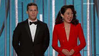 Sandra Oh and Andy Samberg Monologue  2019 Golden Globes Highlight [upl. by Eresed]