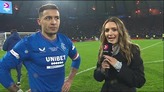 Rangers James Tavernier reacts to winning the Viaplay Cup final [upl. by Ortrude317]