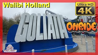 Goliath Onride POV Walibi Holland 2023 – RollerCoaster – Walibi Achterbahn  Achtbaan  Front Seat [upl. by Garret]