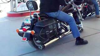 Gatling gun exhaust tip on harley bike 2011 Laughlin River Run Amboy California [upl. by Calli]