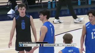 7 BYU vs 8 Pepperdine  Game 2  NCAA Men Volleyball 03232024 [upl. by Rafaelita210]