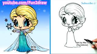 How to Draw Disney Princesses amp Characters  Elsa from Frozen  Fun2draw drawing channel [upl. by Rediah253]