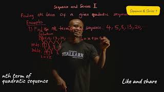 SS2  Mathematics  Sequence and series  Finding Nth term of a given quadratic sequence  1 [upl. by Ydospahr]