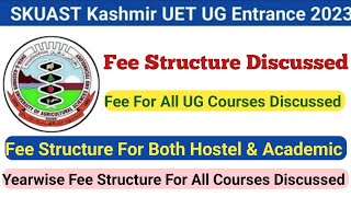 SKUAST Kashmir Fee Structure For All UG Courses Discussed In Details 🔥 Both College amp Hostel Fee [upl. by Hait937]