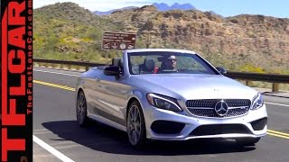 2017 Mercedes AMG C43 Cabriolet Two Turbos AWD and Open Sky Review [upl. by Ramyaj]