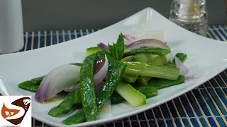 Insalata di zucchine e fagiolini  Ricette estive zucchini salad [upl. by Odnomor]