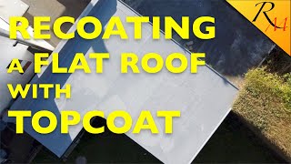 Recoating a fibreglass flat roof with topcoat [upl. by Mavilia]